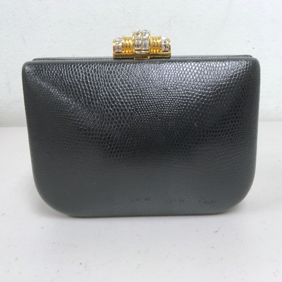 RODO ITALY Vintage black crystal evening bag clutch shoulder - Picture 1 of 7